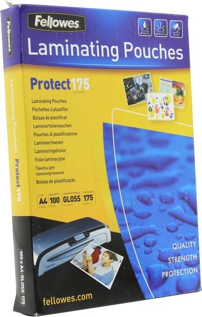 Fellowes <53087> Пакеты для ламинирования (A4, Gloss, 175мкм, уп.100шт)