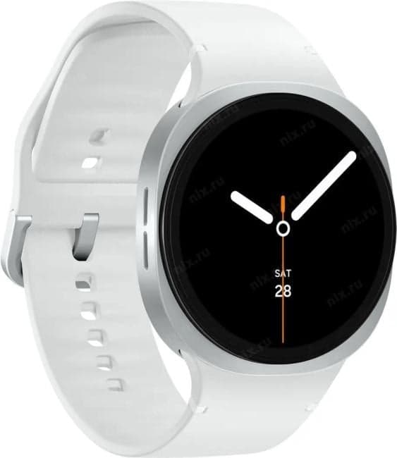 SM-L335FZSACAU Смарт-часы Samsung Galaxy Watch 8 LTE 44мм 1.47" Super AMOLED корп.серебристый рем.серебристый ()