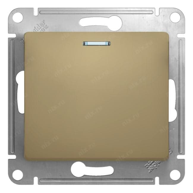 Systeme Electric Glossa Титан Выключатель 1-клавишный с подсветкой, сх.1а, 10АХ