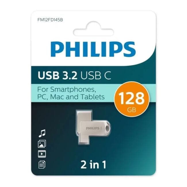 Philips 2-in-1 <FM12FD145B/97> USB3.2/USB-C Flash Drive 128Gb (RTL)