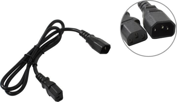 Filum <FL-PC-C13/C14-C1-1.0-BK> Кабель UPS -> устройство 220V (IEC-320-C13--> IEC-320-C14) 1м