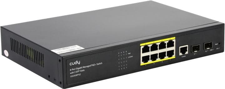 CUDY <GS2008PS2> Gigabit PoE+ Switch (8UTP 1000Mbps PoE + 2SFP)