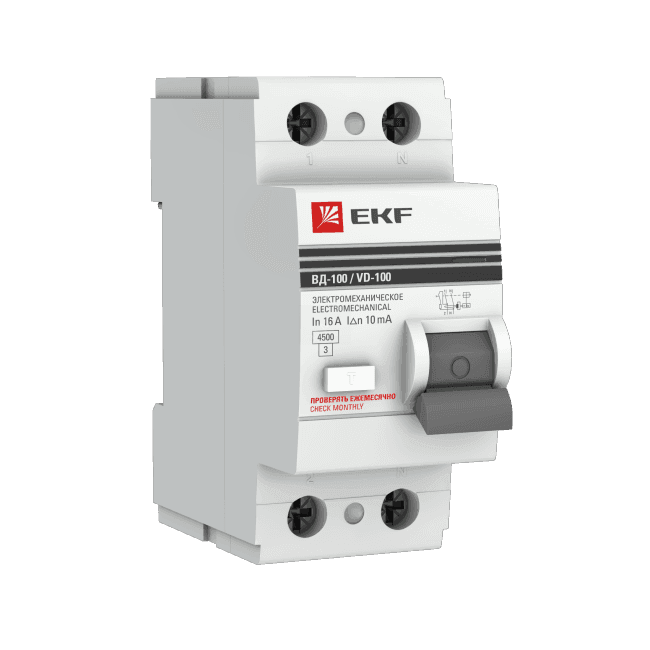 EKF elcb-2-40-30-em-pro Выключатель дифференциального тока (УЗО) 2п 40А 30мА АС EKF PROxima (elcb-2-40-30-em-pro)