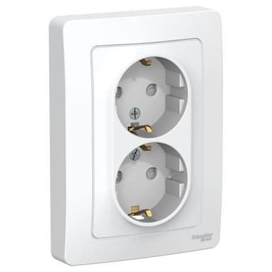 Schneider Electric BLNRS001121 BLANCA С/У РОЗЕТКА двойная с заземлением со шторками, 16А, 250В, БЕЛЫЙ