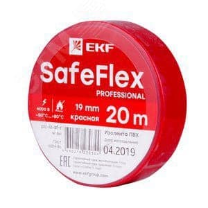 EKF plc-iz-sf-r Изолента ПВХ красная 19мм 20м серии SafeFlex (plc-iz-sf-r)
