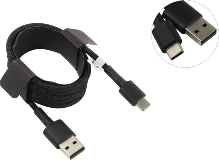 Xiaomi <SJV4109GL Black> Кабель USB A --> USB-C M 1м