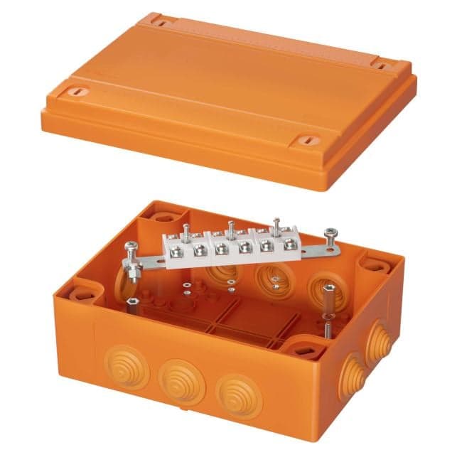 Коробка распред. DKC FSK41610 пласт. FS каб.ввод., клеммн, IP55, 240x190x90 мм, 6р, 450V, 32A, 10 мм2, нерж.контакт