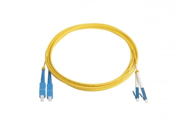 Hyperline <FC-D2-9-LC/UR-SC/UR-H-3M-LSZH-YL> Patch cord ВО, LC-SC, duplex, SM 9/125 3м