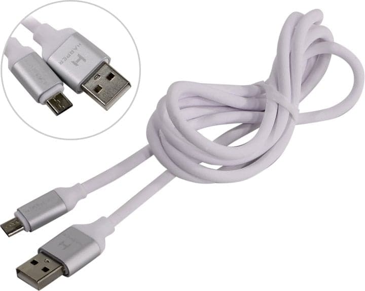 HARPER <SCH-330 White> Кабель USB AM-->micro-B 1м
