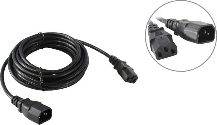 Telecom <TP020-5.0-BK> Кабель UPS -> устройство 220V (IEC-320-C13--> IEC-320-C14) 5м