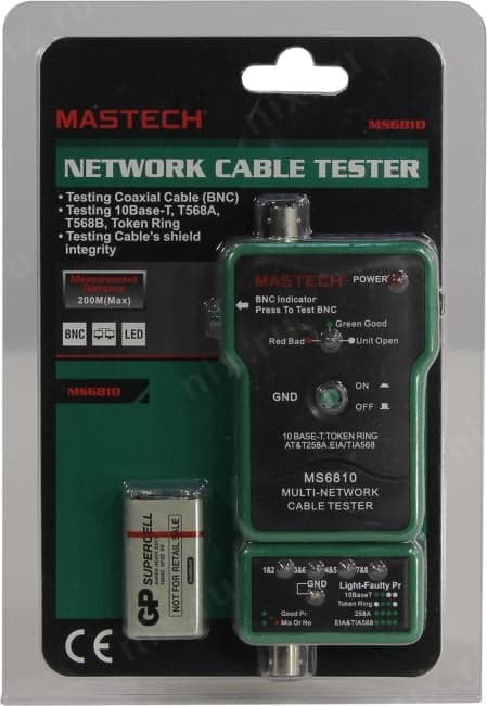 MASTECH <MS6810> LAN тестер для BNC, RJ-45 (Rexant 13-1222)