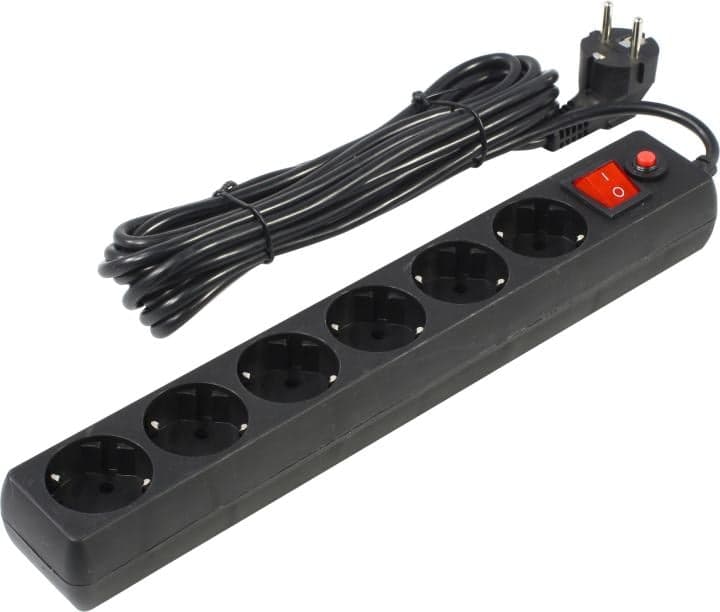 Сетевой фильтр Гарнизон ECL-6-B-5 Black <5м> (6 розеток)