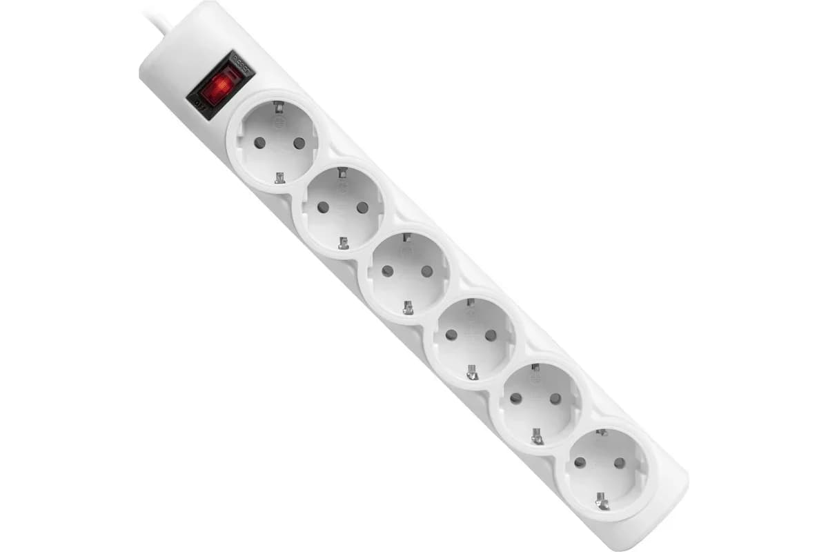 1,8м Defender DFS 151 <White> ( 6 розеток ) <99489>