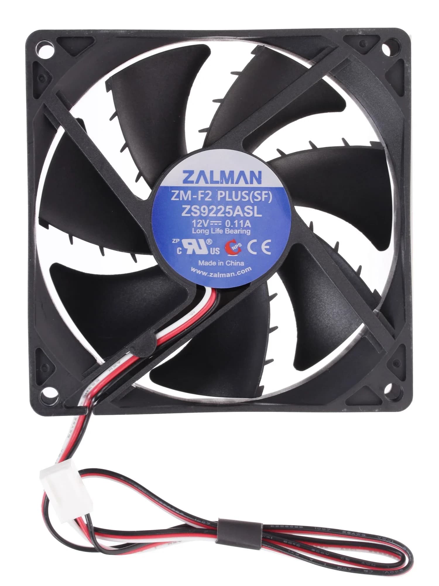 92mm ZALMAN <ZM-F2 Plus> Fan for m/tower (SMART, 92x92x25mm, 20-36дБ, 1500-2800об/мин)