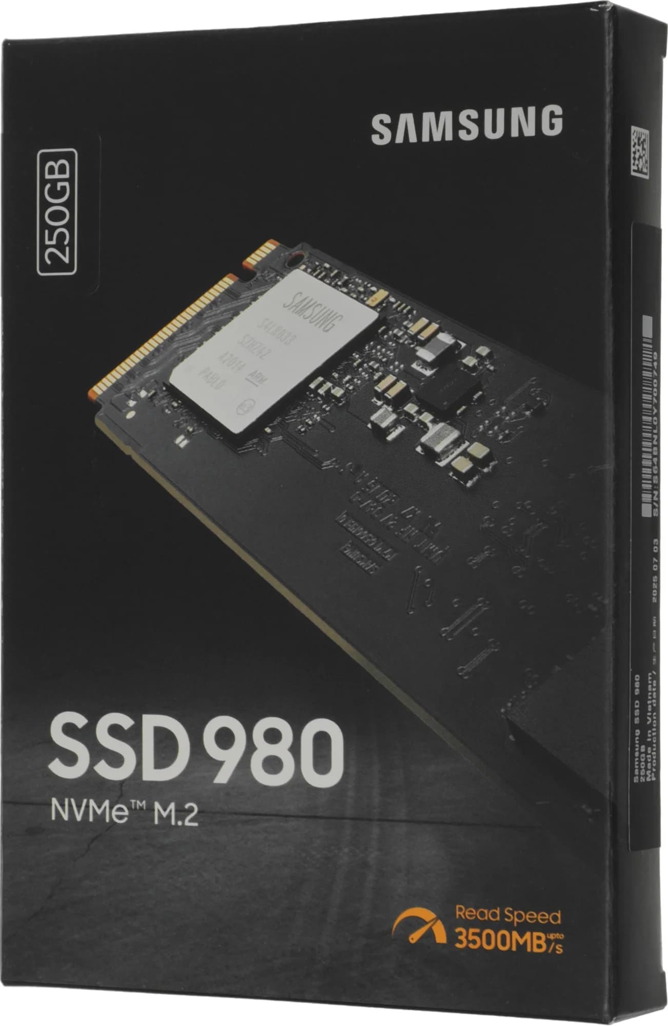 Твердотельный накопитель SSDSamsung 980 EVO M.2 2280 MZ-V8V250BW 250GB Client SSD PCIe Gen4x4 with NVMe, 2900/1300, IOPS 230/320K, MTBF 1.5M, 3D NAND TLC, 150TBW, 0,33DWPD, RTL