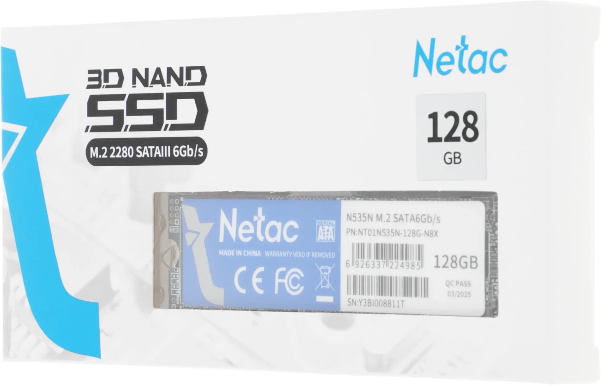 Накопитель SSD M.2 2280 SATAIII 128GB NT01N535N-128G-N8X NETAC