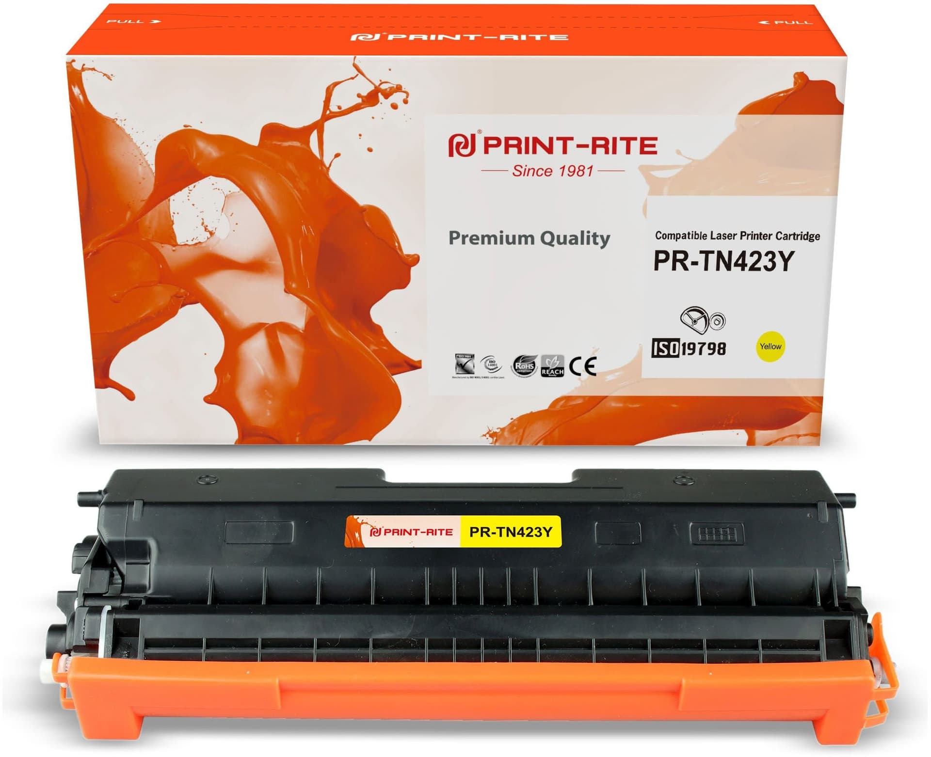 Картридж лазерный Print-Rite TFBAB3YPU1J PR-TN423Y TN-423Y желтый (4000 стр.) для Brother DCP L8410CDW/HL L8260CDW/MFC L8690CDW