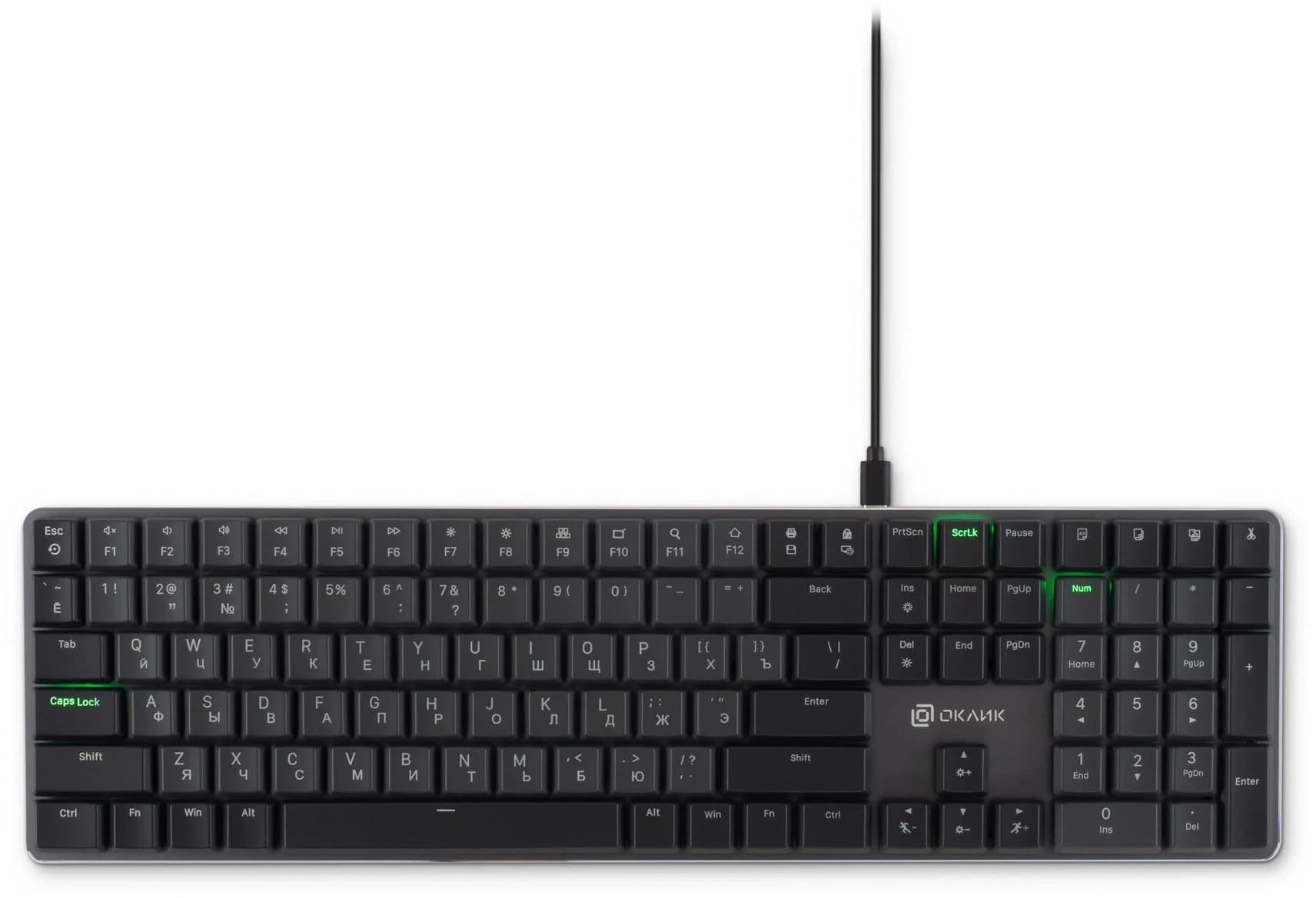 Клавиатура Oklick K953X проводная, USB Type-A, чёрный
