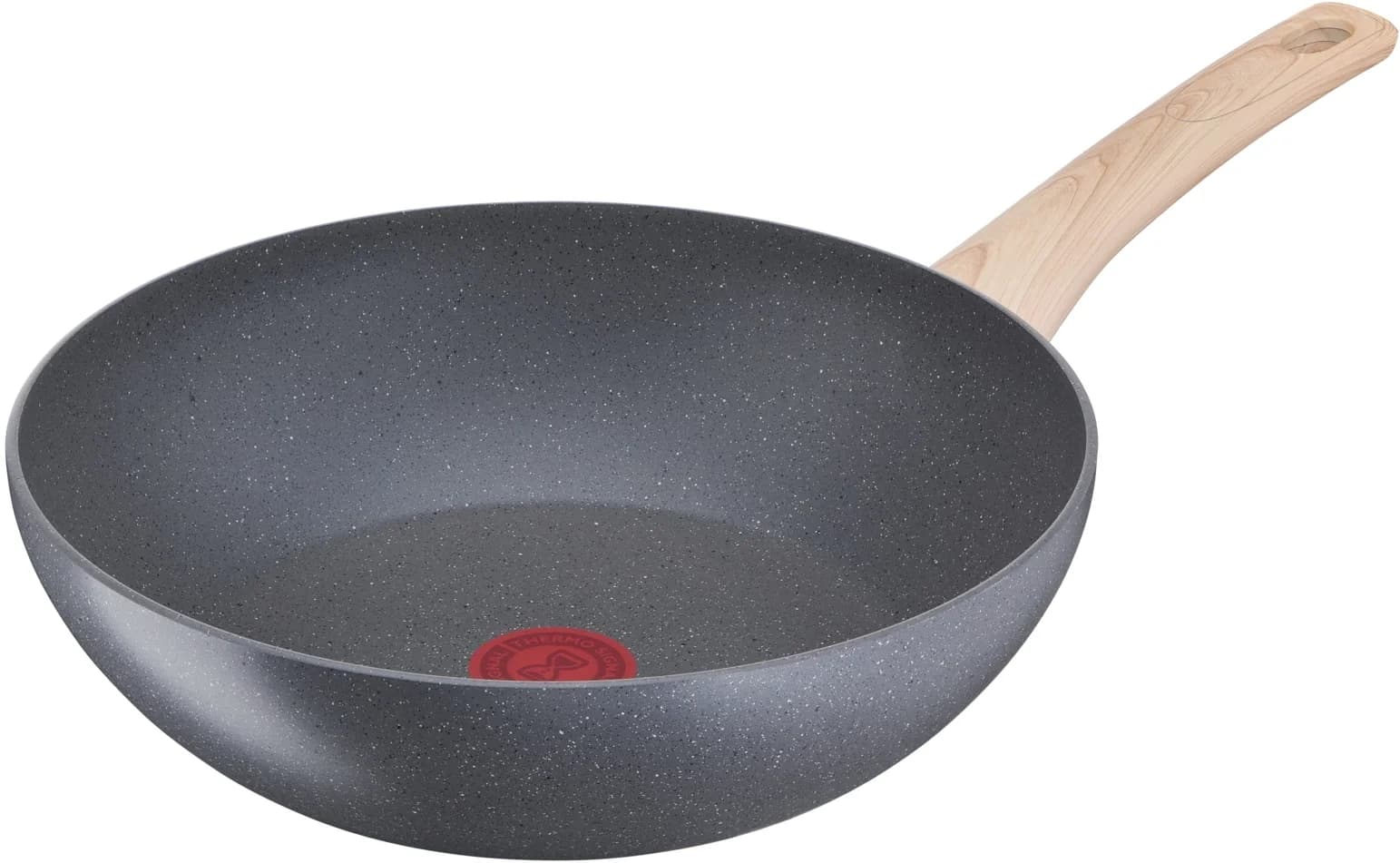 Сковорода ВОК (WOK) Tefal Natural Force G2661972 круглая 28см покрытие: Mineralia+ non-stick ручка несъемная (без крышки) серый