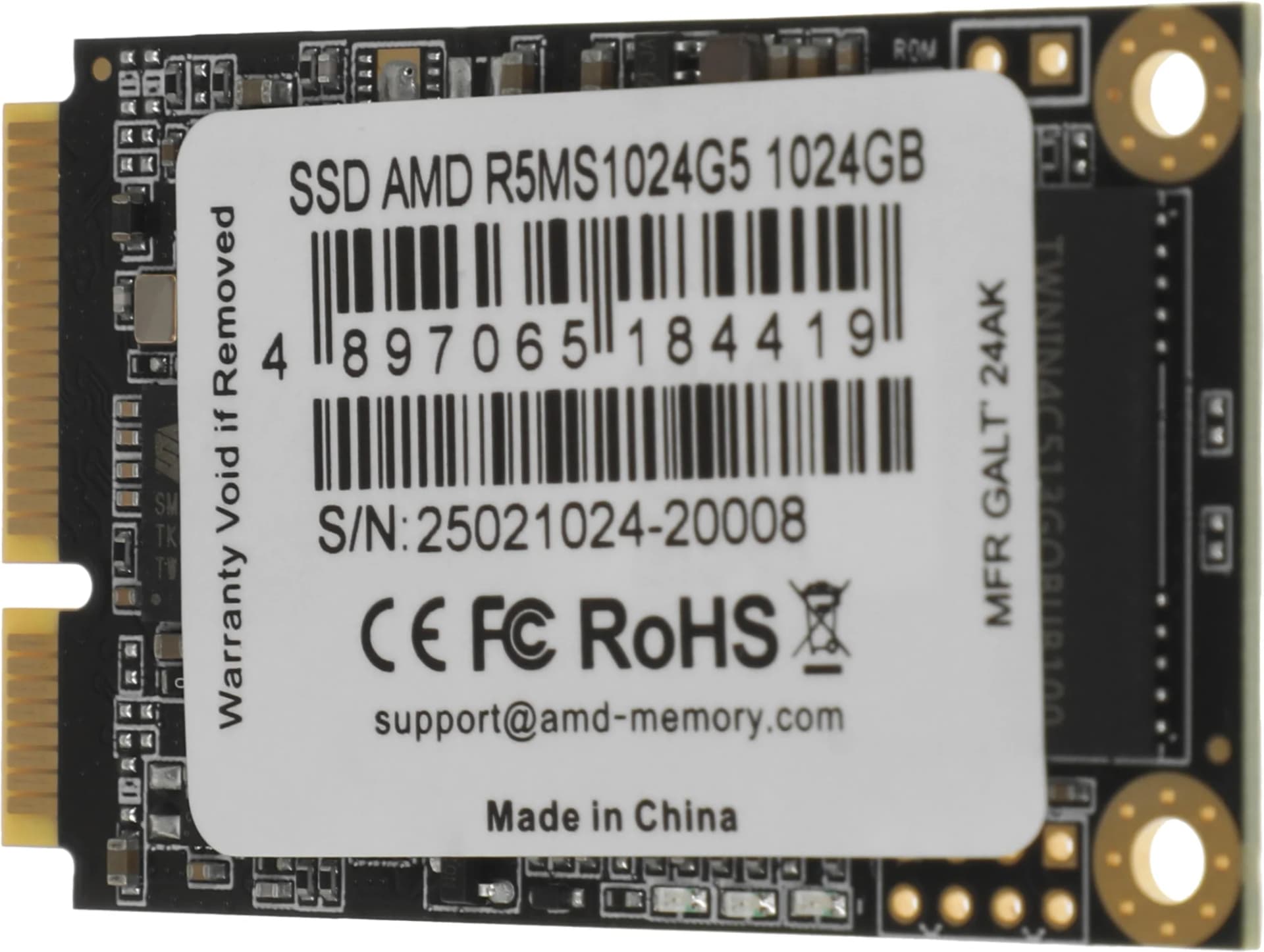 Накопитель SSD AMD SATA 1TB R5MS1024G5 Radeon R5 mSATA