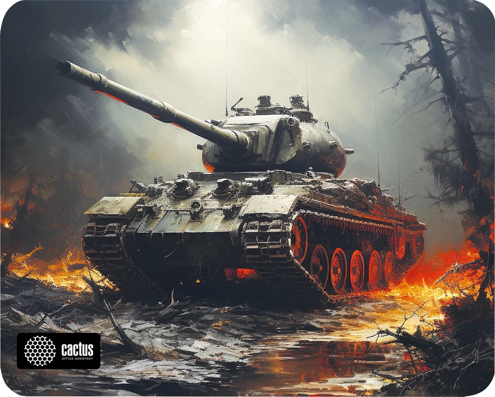 Коврик для мыши CACTUS Tank рисунок (тканевый, прорезиненное основание, 250x200x3мм) (CS-MP-D04S)