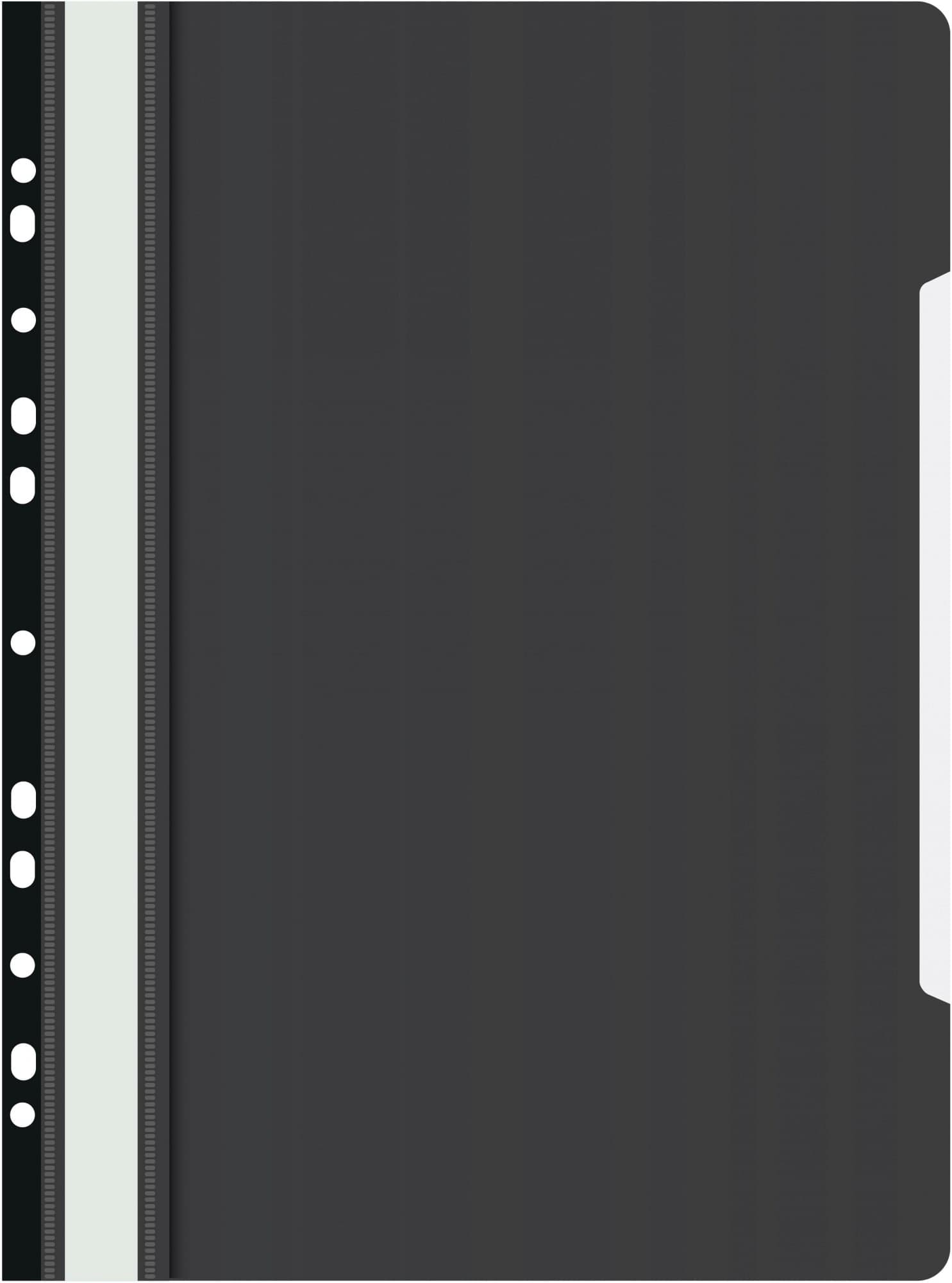 Папка-скоросшиватель Бюрократ PS-P20BLCK A4 прозрач.верх.лист боков.перф. пластик черный 0.12/0.16