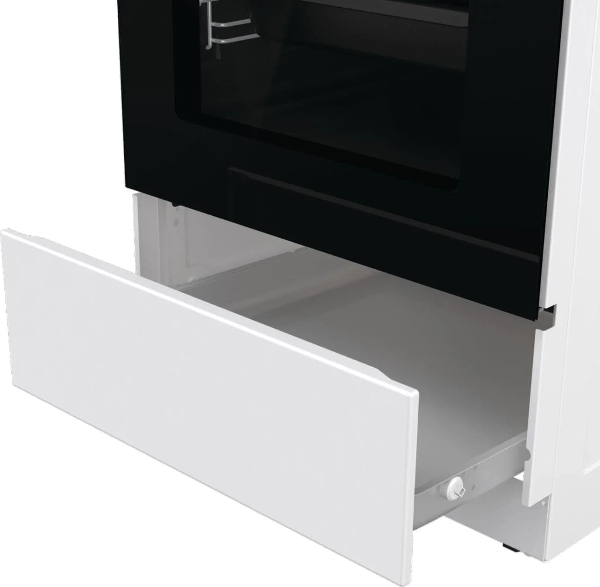 Плита электрическая Gorenje GEC5C42WG белый, конфорок 4 электрических, духовка 70 л, 50 см x 85 см x 59.4 см (без крышки)