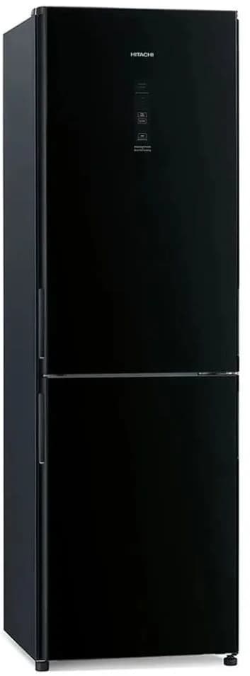 Холодильник Hitachi R-BG410PUC6X GBK 2-хкамерн. черный стекло инвертер