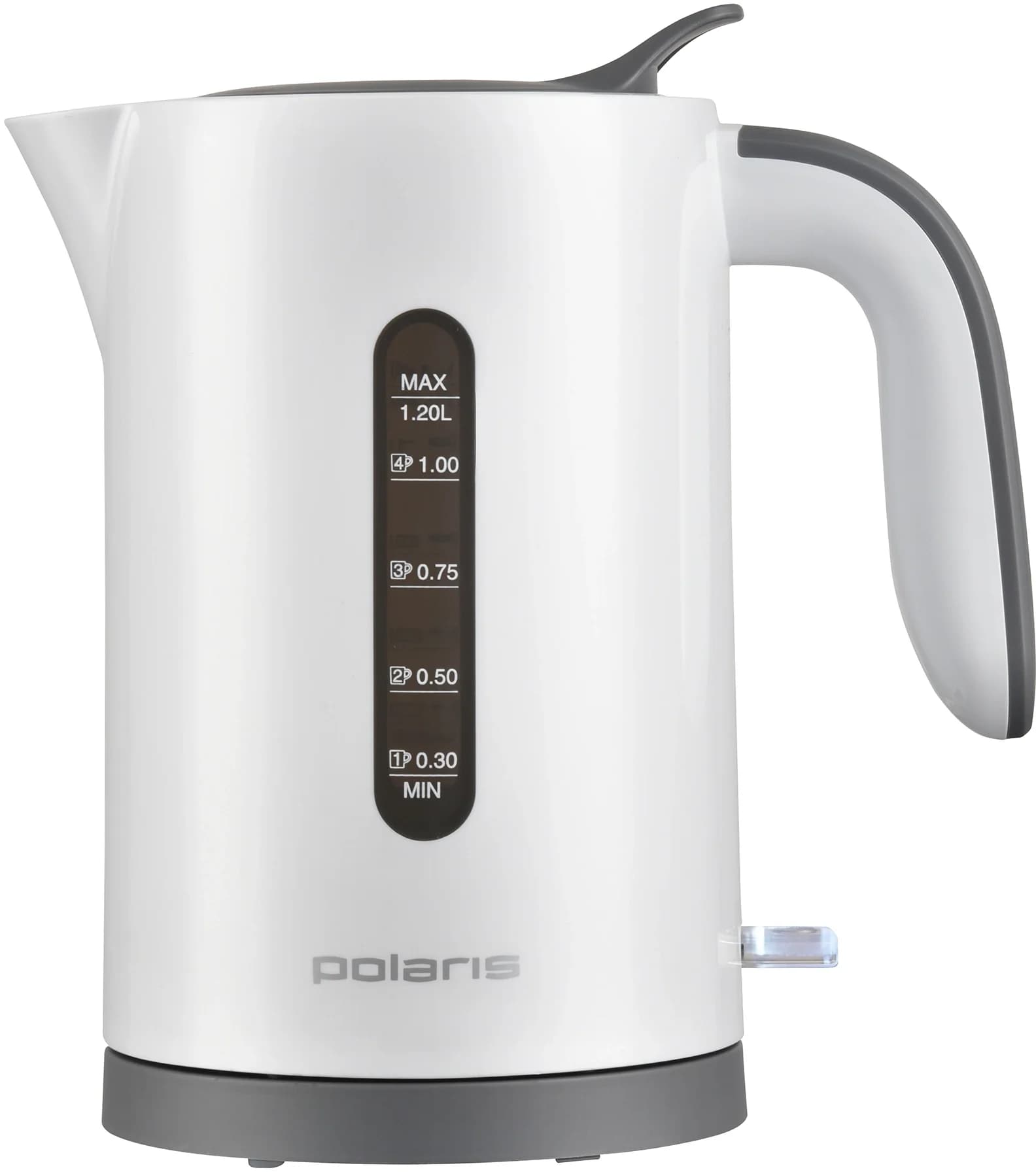 Чайник электрический Polaris PWK 1220C 1.2л. 2200Вт белый/серый корпус: пластик