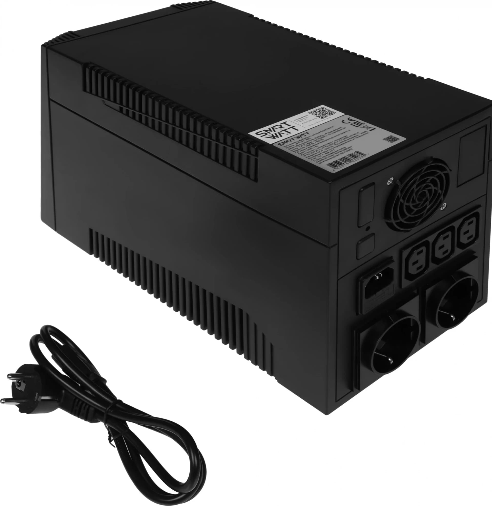 ИБП SMARTWATT UPS UNI 1500 Line-interactive 1500VA/900W Tower (Euro x2, IEC C13 x3, LED, 315x148x198(мм), 10,5 кг, гаран