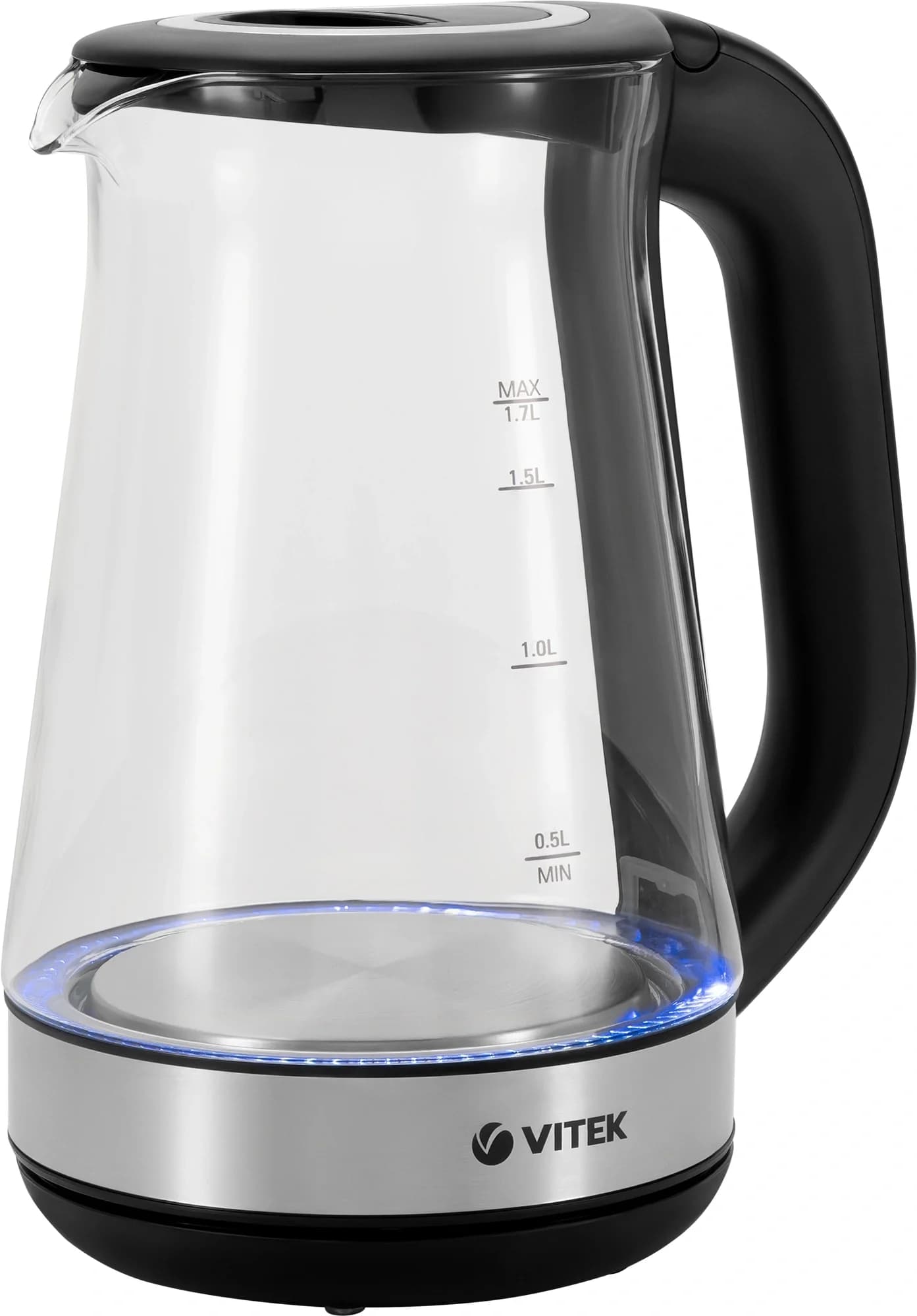 Чайник электрический Vitek VT-1181 1.7л. 2200Вт черный корпус: стекло