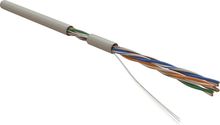 Кабель информационный Hyperline UUTP4R-C5E-S24-IN-PVC-GY-305 кат.5E UTP 4 пары 24AWG PVC внутренний 305м серый
