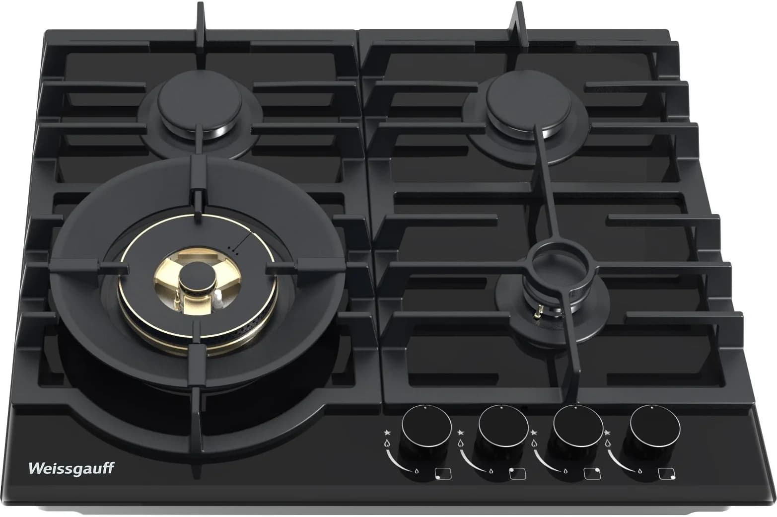 Газовая варочная поверхность Weissgauff HGG 6441 BG Brass черный