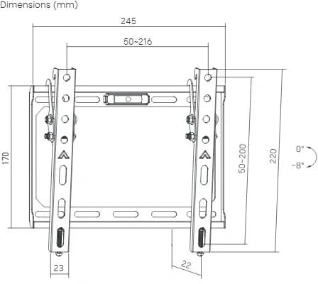 Кронштейн для телевизора Ultramounts UM847 черный 13"-43" макс.45кг настенный наклон