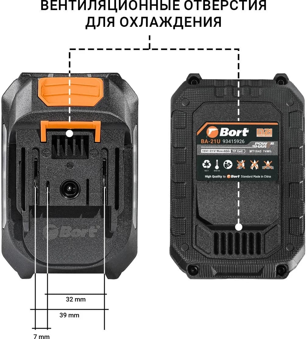 Батарея Аккумуляторная Bort BA-21U, 4.0Ач