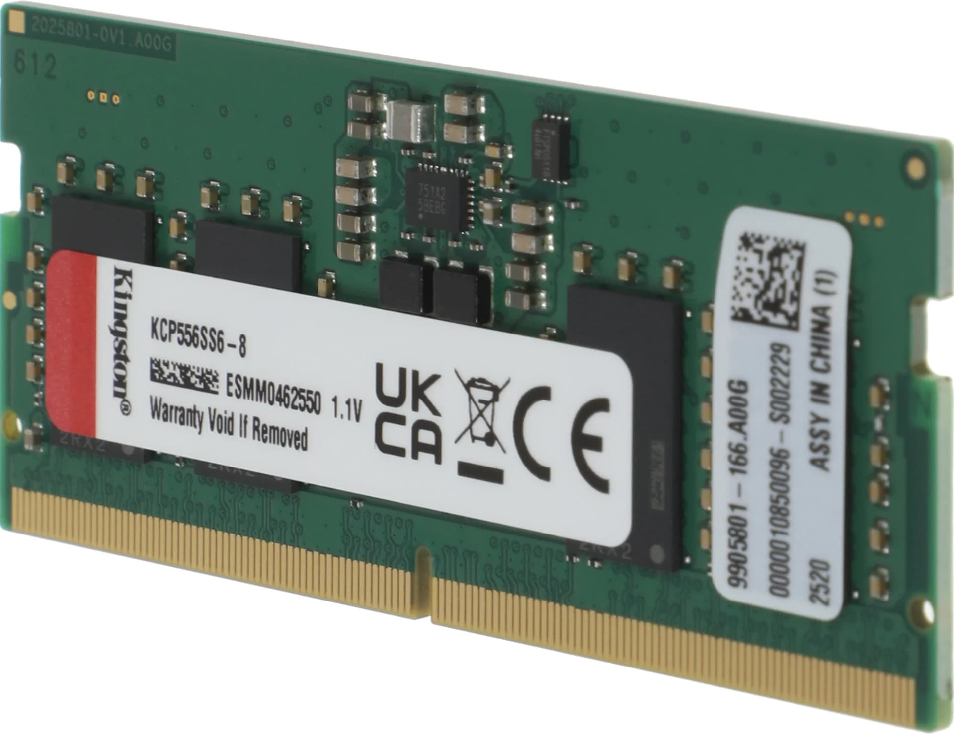 Оперативная память Kingston Branded DDR5 8GB 5600MT/s SODIMM CL46 1RX16 1.1V 262-pin