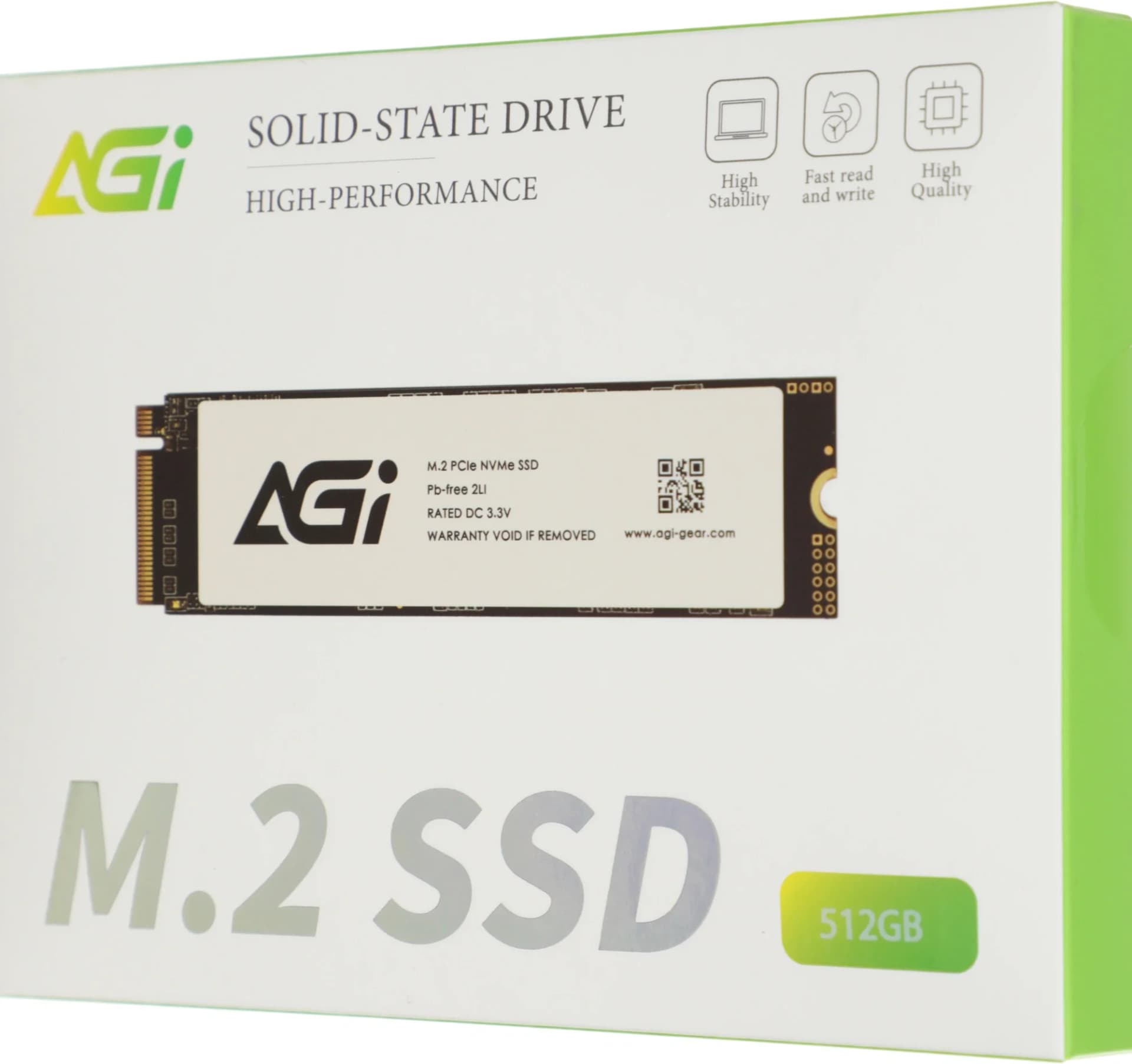 Твердотельный накопитель SSD AGI AI298 M.2 PCIe 512GB RETAIL-Color Box