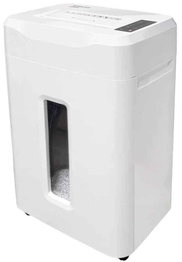 Шредер Office Kit S225 1,9х12 белый (секр.P-5) фрагменты 18лист. 35лтр. скобы пл.карты CD