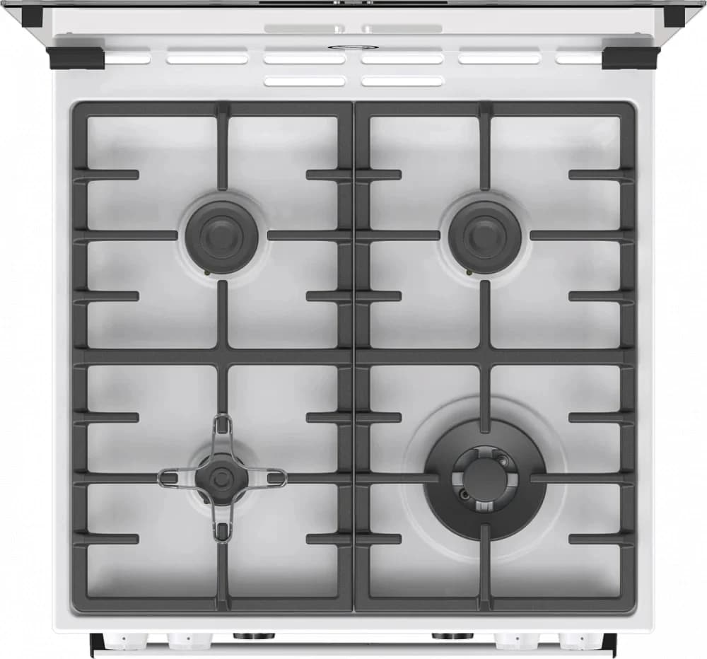 Плита Комбинированная Gorenje GKS6C70WA белый (стеклянная крышка) реш.чугун