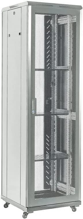 Шкаф телекоммуникационный Rexant напольный 19" 42U 600×800 мм, дверь перфорация, разборный, серый (RAL 7035)