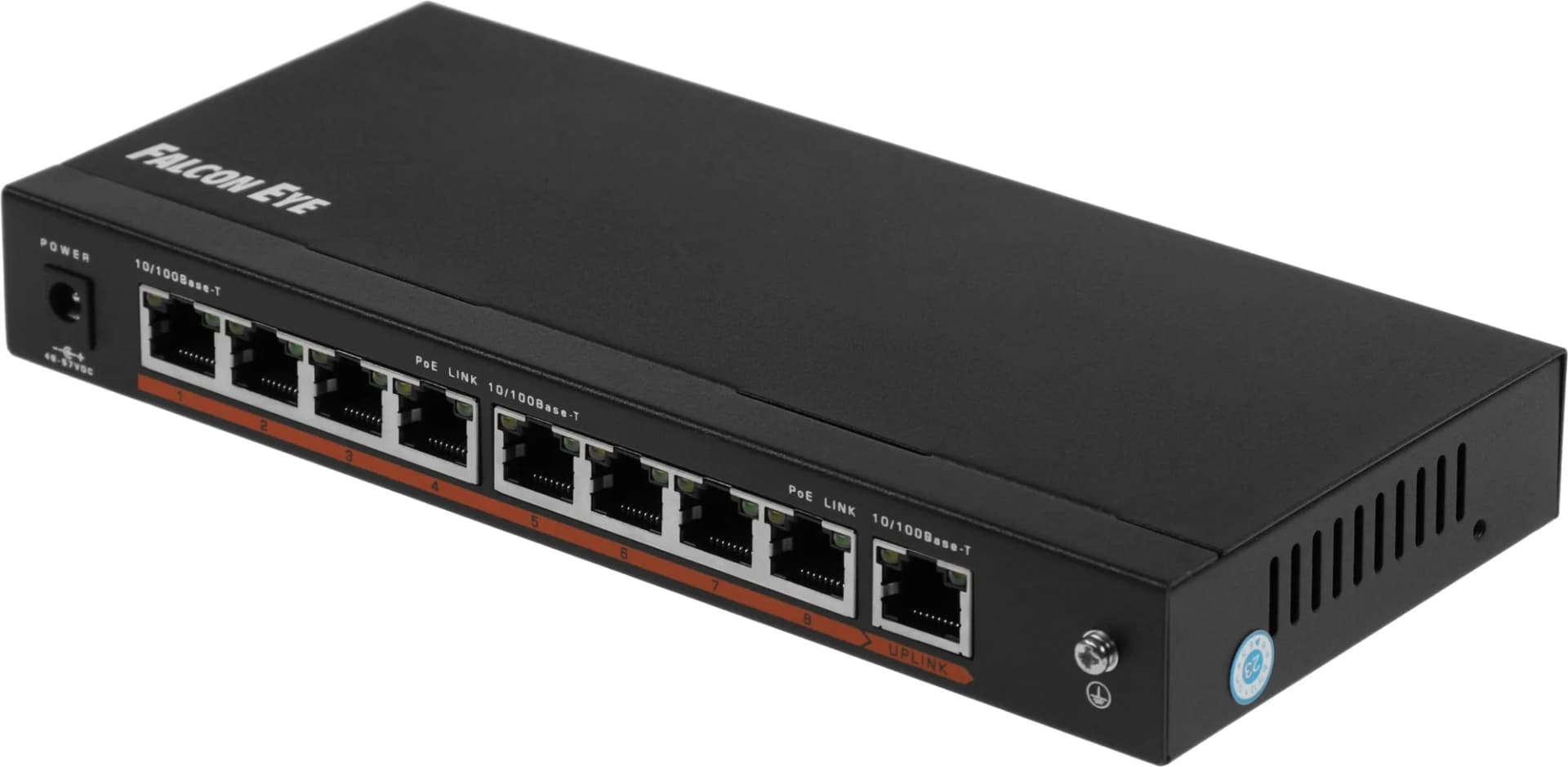 Falcon Eye FE-108E-POE Коммутатор 9 портов 10/100 Мбит/с (IEEE802.3u 100BaseTX) из них 8 c поддержкой PoE (IEEE802.3af) до 15,4Вт на порт (HI POE), Сумма