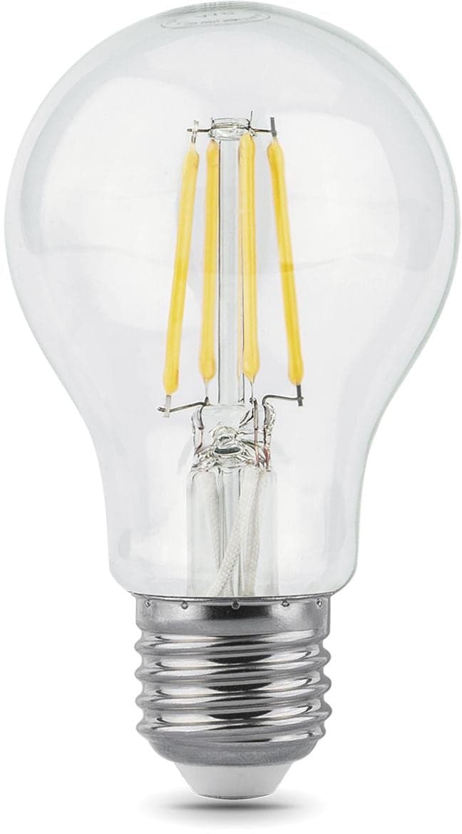 Лампа филам. Gauss Filament A60 6Вт цок.:E27 груша 220B св.свеч.бел.нейт. (упак.:10шт)