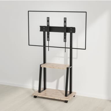 Стойка для телевизора Holder PR-108 черный/береза 32"-65" макс.80кг напольный мобильный