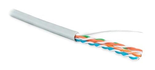 Кабель UTP (U/UTP), кат. 5e, 4 пары, (305 м), (24 AWG), одножильный (solid), серый, PVC
