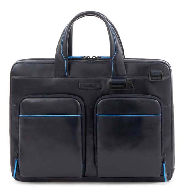 Деловая сумка Piquadro Blue Square Revamp CA6105B2V/BLU с отделением для ноутбука 14" синяя натур.кожа