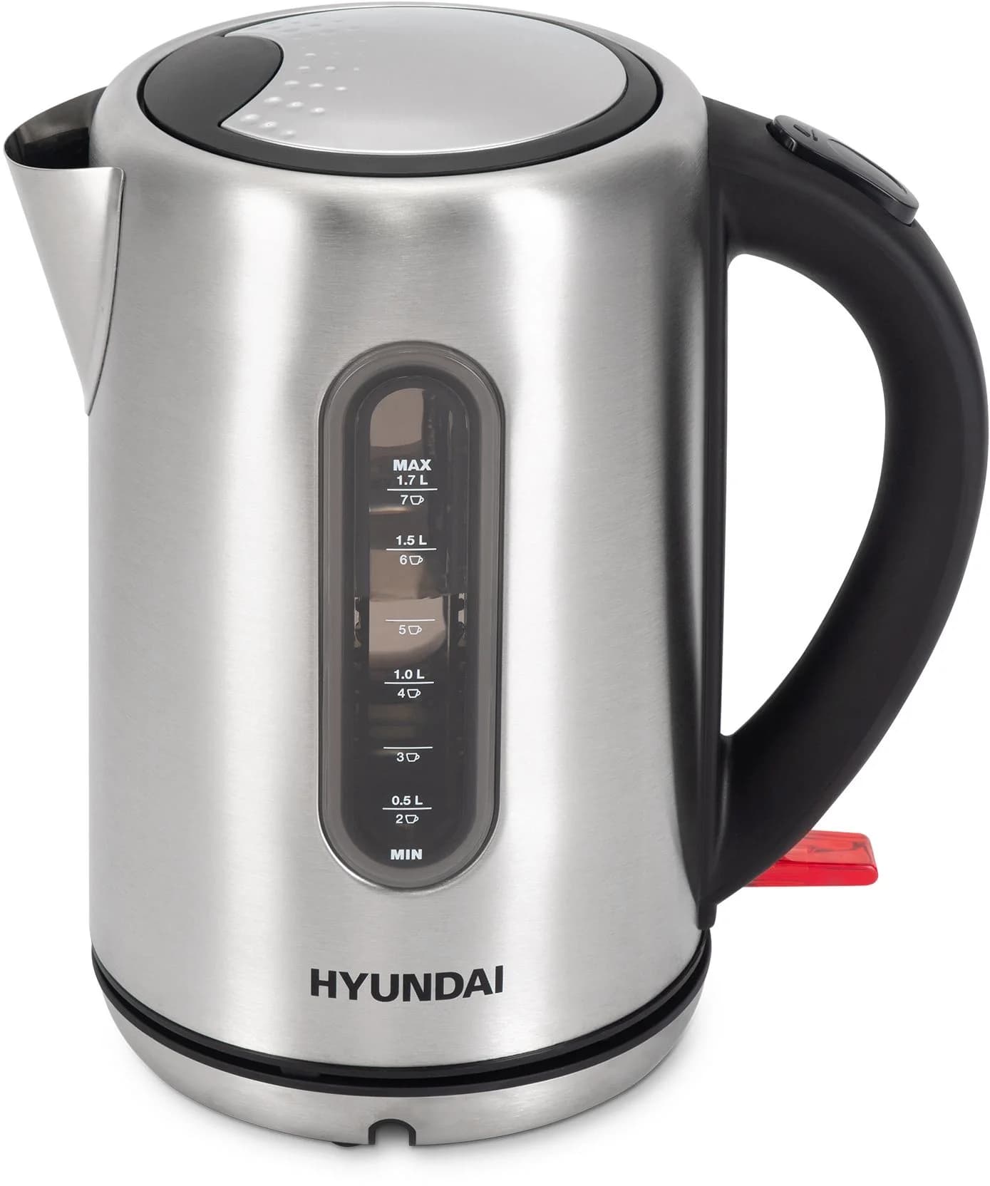Чайник электрический Hyundai HYK-S9909 1.7л. 2200Вт серебристый матовый/черный корпус: металл