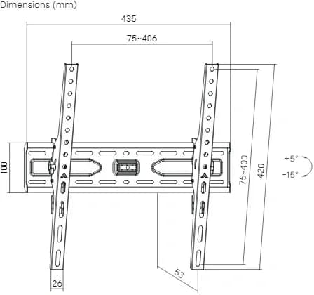 Кронштейн для телевизора Ultramounts UM845 черный 32"-75" макс.45кг настенный наклон