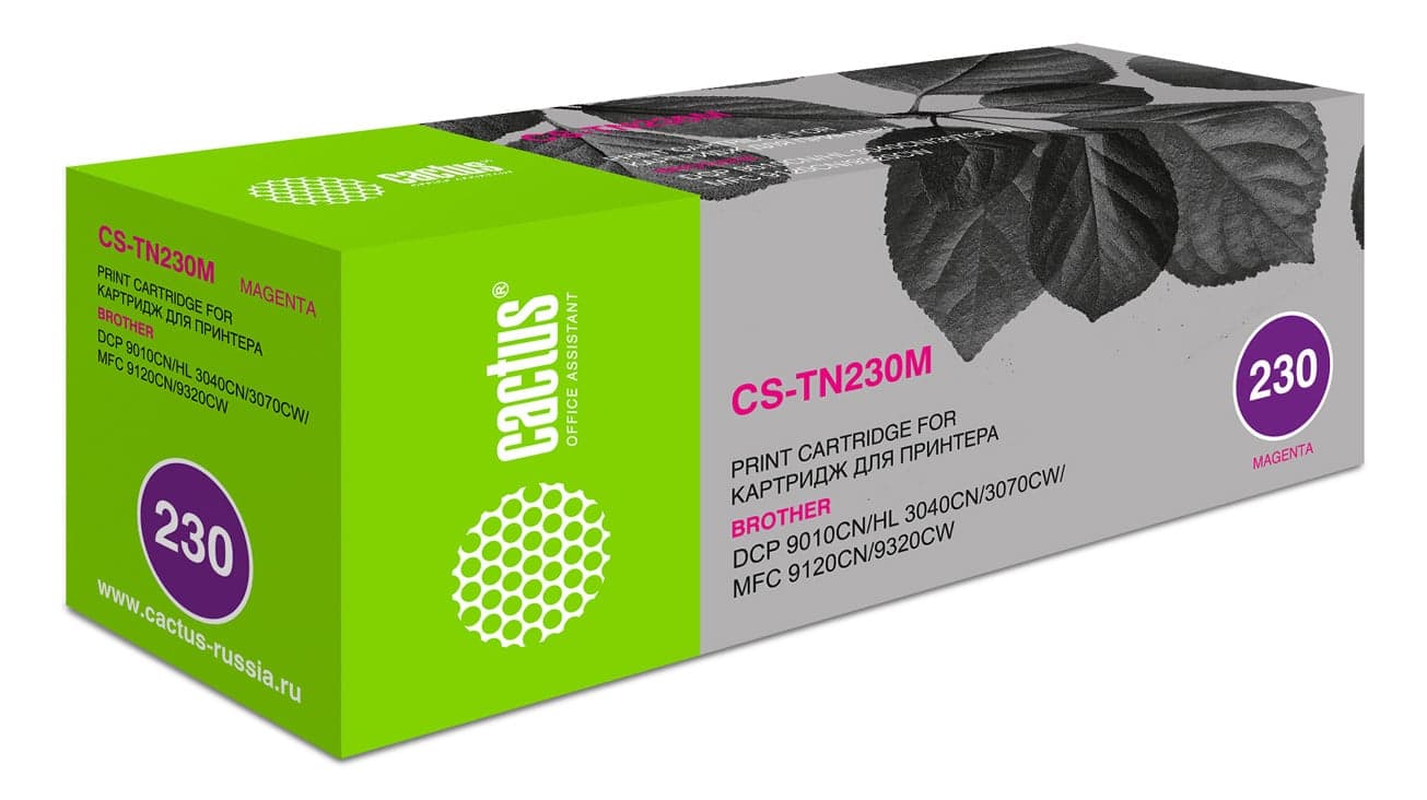 -/ Картридж лазерный Cactus CS-TN230M TN-230M пурпурный (1400стр.) для Brother HL-3040/3070/DCP-9010/MF
