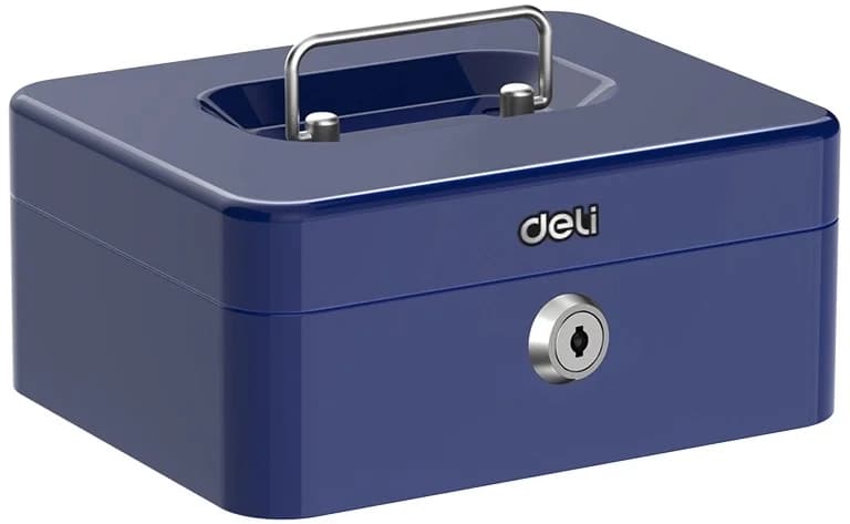 Сейф для денег Deli ET503 90х 200х 160 мм, ключевой, синий