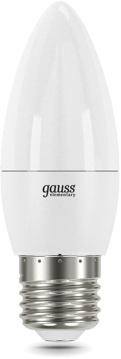 Лампа светодиодная Gauss Elementary 30212 12Вт цок.:E27 свеча 220B св.свеч.бел.теп. (упак.:10шт)